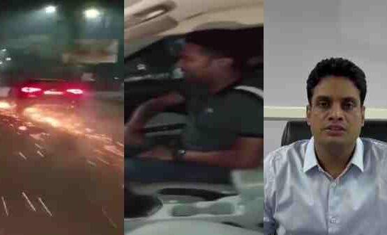 ghaziabad car dragged bike