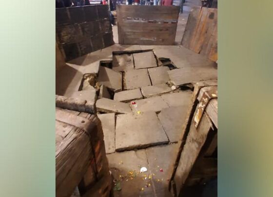 land subsidence at Sheetla Ghat